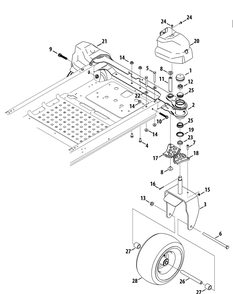 Front Axle Diagram and Parts List for Z-FORCESZ48 (53ATDFJB-53ATDFJB050)(2014) Cub Cadet Lawn Tractor